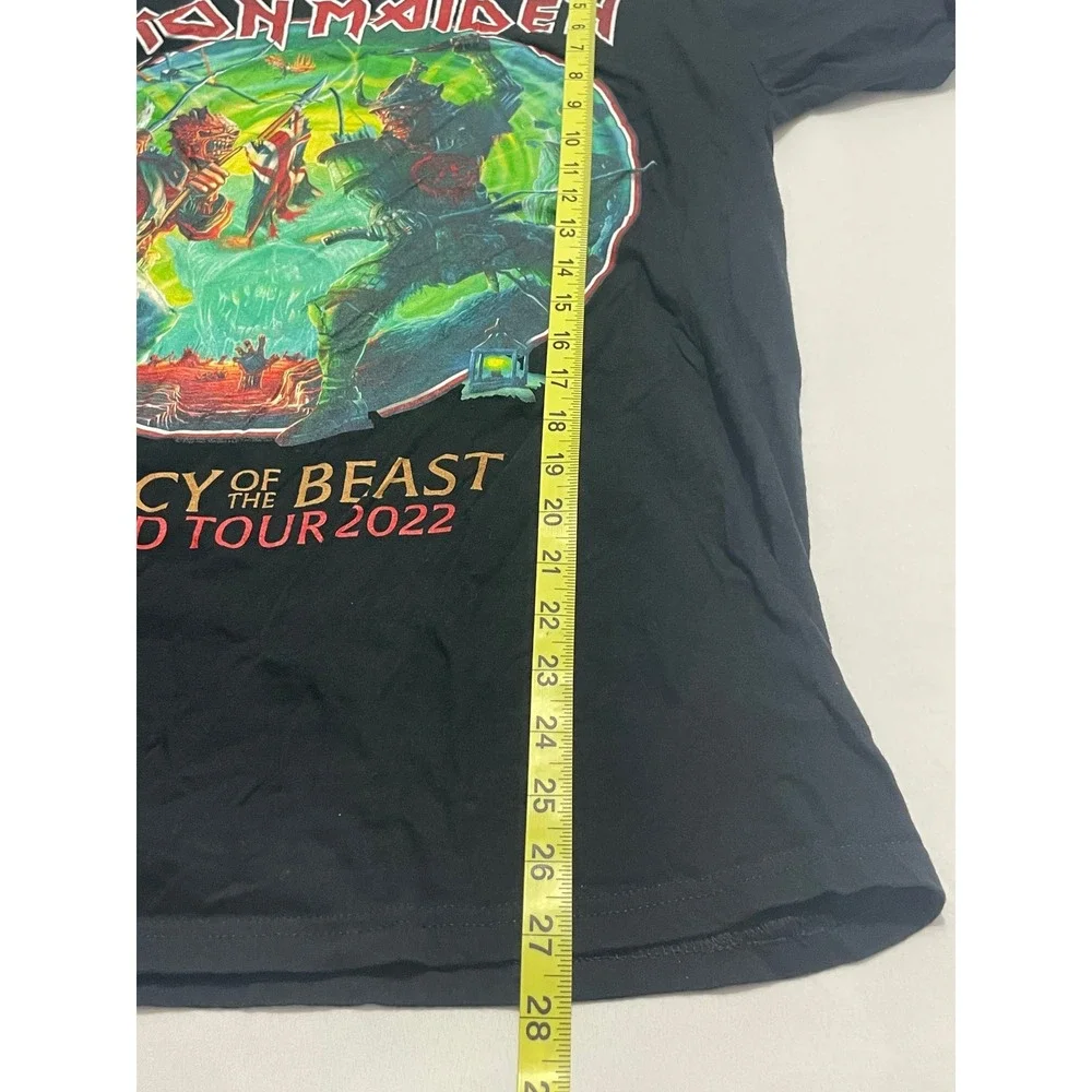 Iron Maiden Legacy of the Beast World Tour 2022 Graphic T-Shirt Mens Large Black